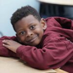 happy student desk private school